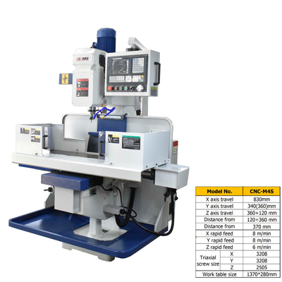 CNC vertical VMC de CNC-M4S três tabela de trabalho da máquina de trituração 1370*280mm da linha central