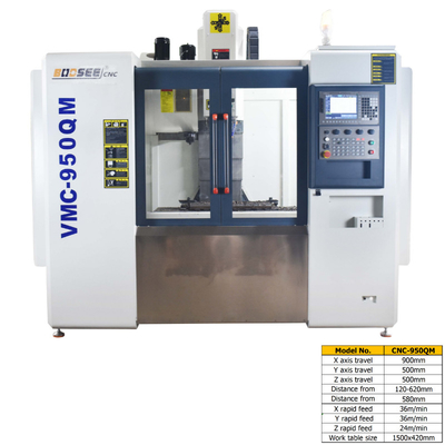 VMC curso vertical 8000mm/Min Cutting Rapid Feed da linha central da máquina de trituração 500mm do CNC Z